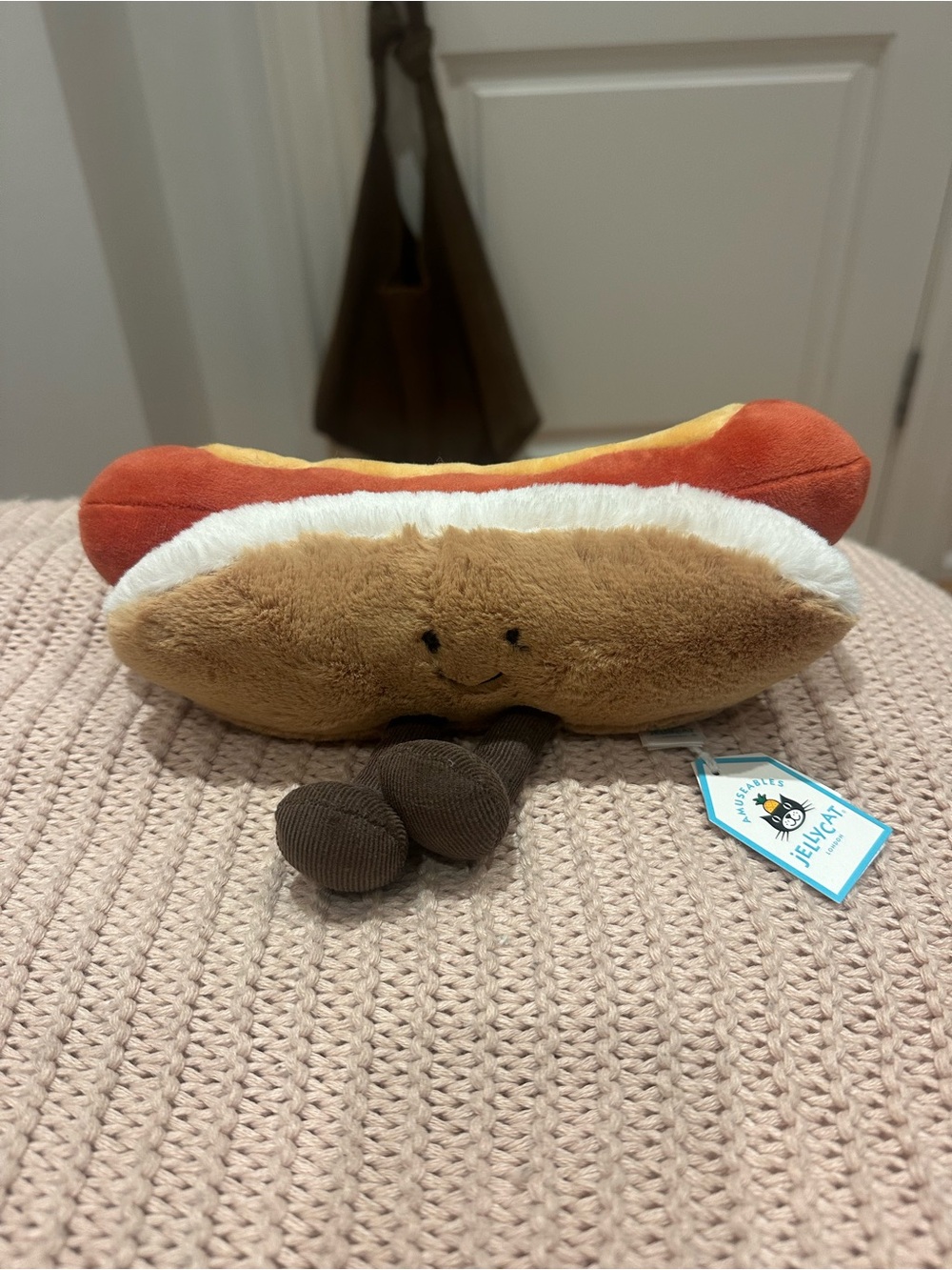 NEW Jellycat Brown, Red & White Hot Dog Plush Dog Toy